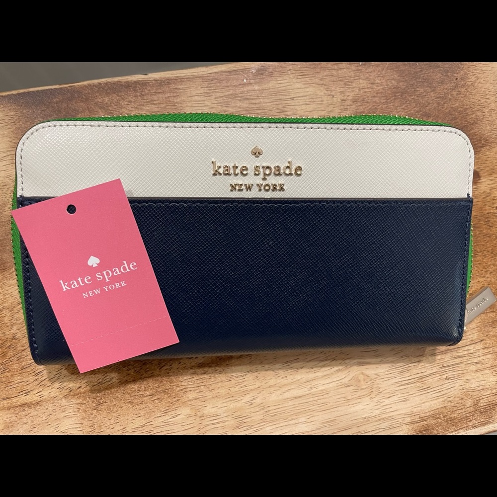 Kate Spade STACI COLORBLOCK Leather Continental Green Blue